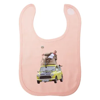 Mr. Bean mini 1000, Σαλιάρα με Σκρατς ΡΟΖ 100% Organic Cotton (0-18 months)