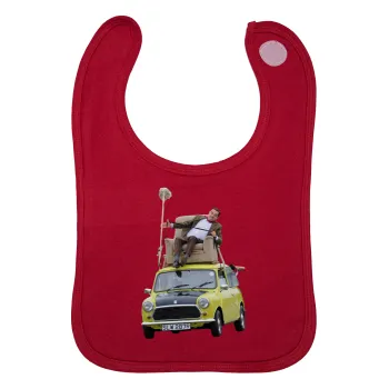 Mr. Bean mini 1000, Σαλιάρα με Σκρατς Κόκκινη 100% Organic Cotton (0-18 months)