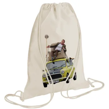 Mr. Bean mini 1000, Backpack bag GYMBAG natural (28x40cm)