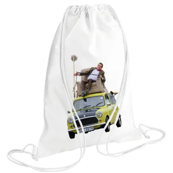 Mr. Bean mini 1000, Backpack pouch GYMBAG white (28x40cm)