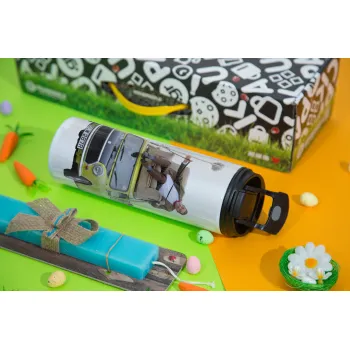 Mr. Bean mini 1000, Πασχαλινή Λαμπάδα με Travel Tumbler θερμό με διπλό καπάκι (600ml, BPA free) & κερί αρωματικό πλακέ (30cm) (ΤΙΡΚΟΥΑΖ)