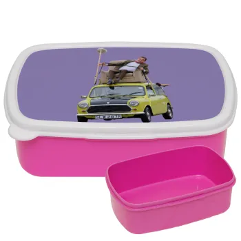 Mr. Bean mini 1000, ΡΟΖ παιδικό δοχείο φαγητού (lunchbox) πλαστικό (BPA-FREE) Lunch Βox M18 x Π13 x Υ6cm