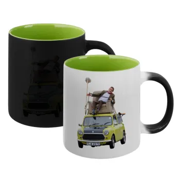 Mr. Bean mini 1000, Κούπα Μαγική εσωτερικό πράσινο, κεραμική 330ml που αλλάζει χρώμα με το ζεστό ρόφημα