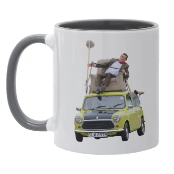 Mr. Bean mini 1000, Κούπα χρωματιστή γκρι, κεραμική, 330ml