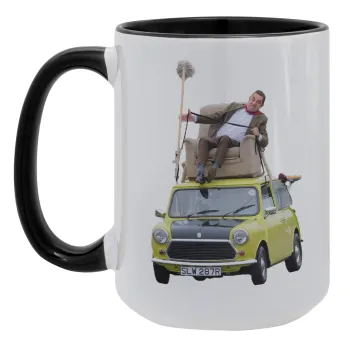 Mr. Bean mini 1000, Κούπα Mega 15oz, κεραμική Μαύρη, 450ml