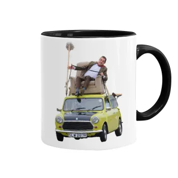 Mr. Bean mini 1000, Κούπα χρωματιστή μαύρη, κεραμική, 330ml