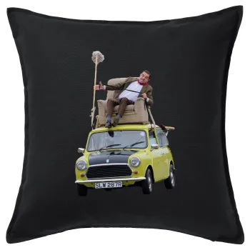 Mr. Bean mini 1000, Μαξιλάρι καναπέ Μαύρο 100% βαμβάκι, περιέχεται το γέμισμα (50x50cm)
