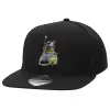 Καπέλο Ενηλίκων Flat Snapback Μαύρο, (100% ΒΑΜΒΑΚΕΡΟ TWILL, ΕΝΗΛΙΚΩΝ, UNISEX, ONE SIZE)