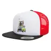 Καπέλο Ενηλίκων Foam Flat Snapback με Δίχτυ Μαύρο-Λευκό-Κόκκινο (POLYESTER, ΕΝΗΛΙΚΩΝ, UNISEX, ONE SIZE)