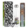 Easter candle, metallic white thermos bottle (500ml) & aromatic flat candle (30cm) (GRAY)
