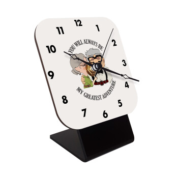 UP, YOU WILL ALWAYS BE MY GREATEST ADVENTURE, Quartz Wooden table clock with hands (10cm)