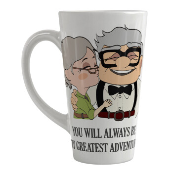 UP, YOU WILL ALWAYS BE MY GREATEST ADVENTURE, Κούπα κωνική Latte Μεγάλη, κεραμική, 450ml