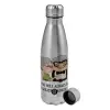 Metallic water bottle, stainless steel, 750ml