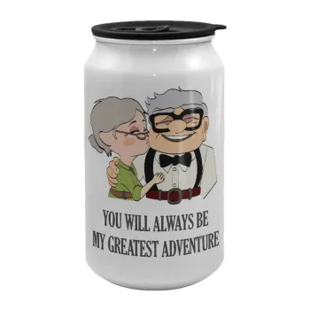 UP, YOU WILL ALWAYS BE MY GREATEST ADVENTURE, Κούπα ταξιδιού μεταλλική με καπάκι (tin-can) 500ml