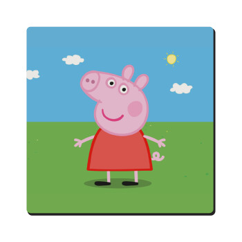 Πέππα το γουρουνάκι, Τετράγωνο μαγνητάκι ξύλινο 6x6cm