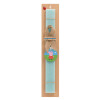 Easter Set, wooden keychain & aromatic flat Easter candle (30cm) (TURQUOISE)