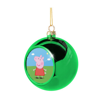 Πέππα το γουρουνάκι, Χριστουγεννιάτικη μπάλα δένδρου Πράσινη 8cm