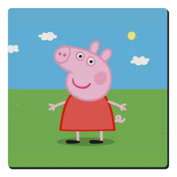 Πέππα το γουρουνάκι, Τετράγωνο μαγνητάκι ξύλινο 6x6cm