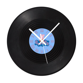 Πέππα το γουρουνάκι μπλε με όνομα, Ρολόι τοίχου Βινύλιο (30cm)