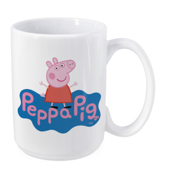 Πέππα το γουρουνάκι μπλε με όνομα, Κούπα Mega, κεραμική, 450ml