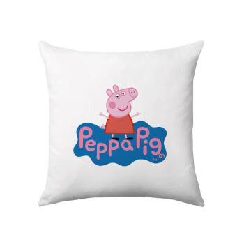 Πέππα το γουρουνάκι μπλε με όνομα, Sofa cushion 40x40cm includes filling