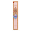 Easter Set, wooden keychain & scented flat Easter candle (30cm) (PINK)