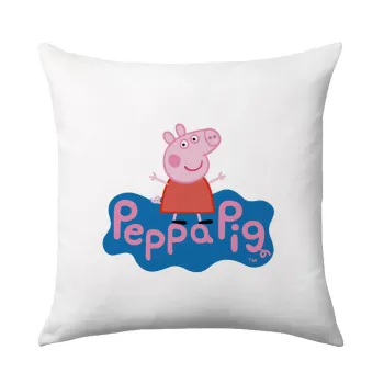 Πέππα το γουρουνάκι μπλε με όνομα, Sofa cushion 40x40cm includes filling