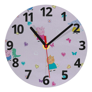 Πέππα το γουρουνάκι και οι φίλοι της, Ρολόι τοίχου γυάλινο (20cm)