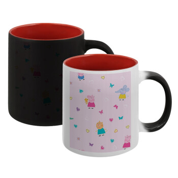 Πέππα το γουρουνάκι και οι φίλοι της, Κούπα Μαγική εσωτερικό κόκκινο, κεραμική, 330ml που αλλάζει χρώμα με το ζεστό ρόφημα