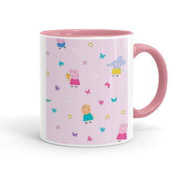Πέππα το γουρουνάκι και οι φίλοι της, Mug colored pink, ceramic, 330ml
