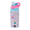 Παιδικό παγούρι θερμό, ανοξείδωτο, με καλαμάκι ασφαλείας, Ροζ/Σιελ (360ml) BPA FREE