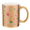 Mug ceramic, gold mirror, 330ml