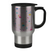 Stainless steel travel mug with lid, double wall 450ml
