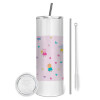 Tumbler stainless steel 600ml, with metal straw & cleaning brush