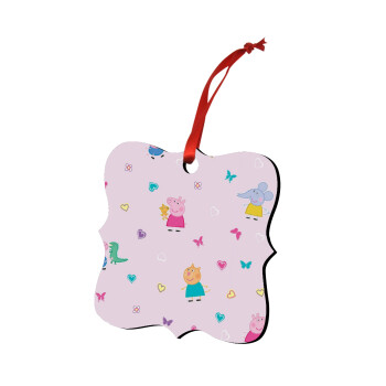 Πέππα το γουρουνάκι και οι φίλοι της, Christmas ornament polygon wooden 7.5cm