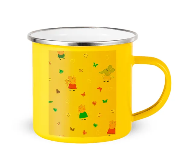 Πέππα το γουρουνάκι και οι φίλοι της — Yellow Enamel Metallic Cup 360ml