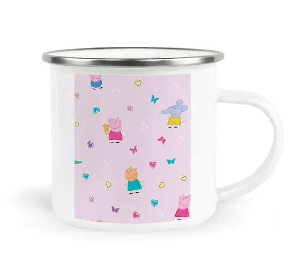 Πέππα το γουρουνάκι και οι φίλοι της — Metallic enamel cup white 360ml