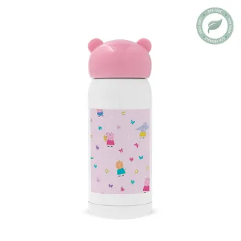 Πέππα το γουρουνάκι και οι φίλοι της, Pink stainless steel thermal flask, 320ml