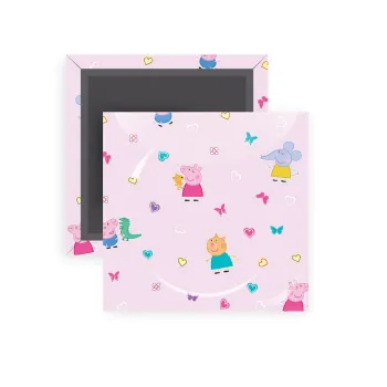 Πέππα το γουρουνάκι και οι φίλοι της, Μαγνητάκι ψυγείου τετράγωνο διάστασης 5x5cm