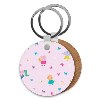 Πέππα το γουρουνάκι και οι φίλοι της, Μπρελόκ Ξύλινο στρογγυλό MDF Φ5cm