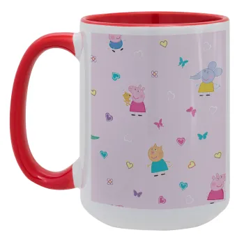 Πέππα το γουρουνάκι και οι φίλοι της, Κούπα Mega 15oz, κεραμική Κόκκινη, 450ml