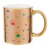 Mug ceramic, gold mirror, 330ml