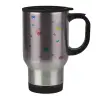 Stainless steel travel mug with lid, double wall 450ml