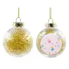 Transparent Christmas tree ball ornament with gold filling 8cm