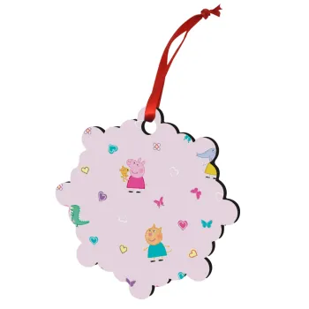 Πέππα το γουρουνάκι και οι φίλοι της, Στολίδι Χριστουγεννιάτικο στολίδι snowflake ξύλινο 7.5cm