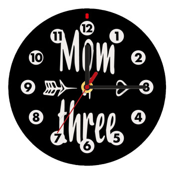Mom of three, Ρολόι τοίχου ξύλινο (20cm)