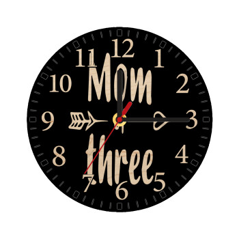 Mom of three, Ρολόι τοίχου ξύλινο plywood (20cm)