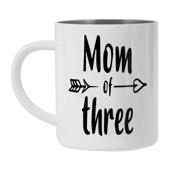 Mom of three, Mug Stainless steel double wall 300ml