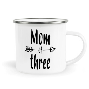 Mom of three, Κούπα Μεταλλική εμαγιέ λευκη 360ml
