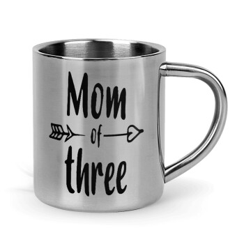 Mom of three, Mug Stainless steel double wall 300ml